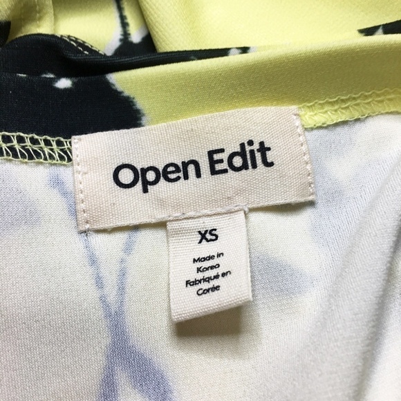 πΈ Nordstrom Open Edit Yellow and Black Floral Bandeau Top Cropped Tank NWOT - Picture 7 of 12